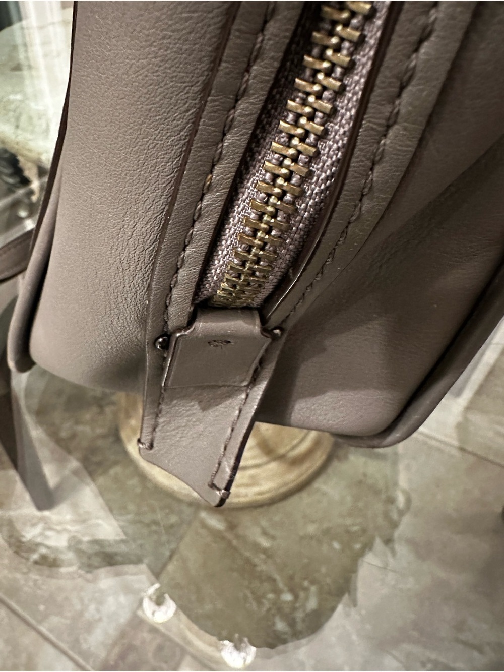 Authentic Coach Gray Suede Leather Satchel with Top Handles and Shoulder Strap - Picture 9 of 16